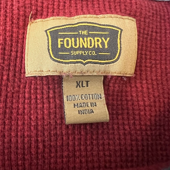 The Foundry Supply Co. Men's Red and Gray Thermal Long Sleeve Shirt - Picture 5 of 6